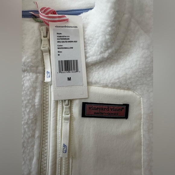 Vineyard Vines Kids marshmallow quilted Sherpa Vest - Picture 6 of 7